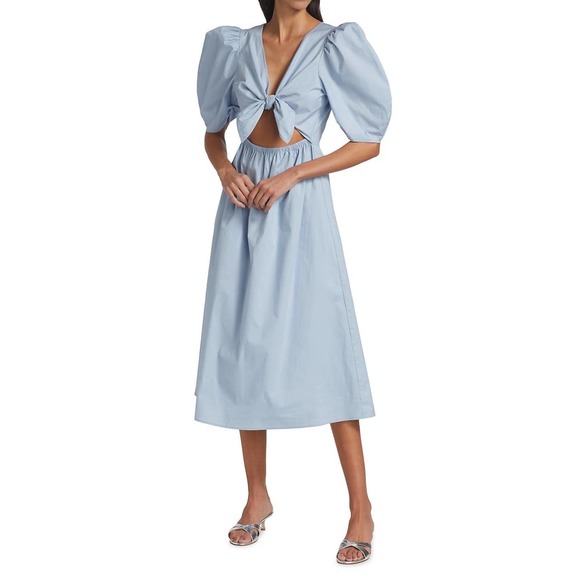 Wayf Peggy Twist Cut-Out Midi-Dress. Size M - Picture 1 of 8